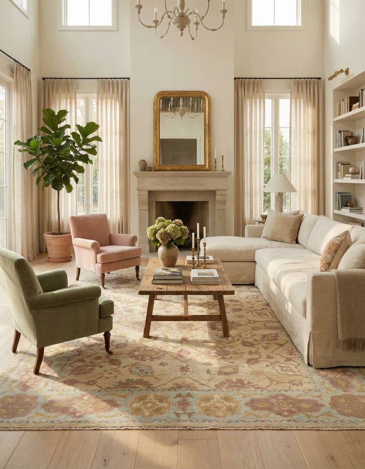 Detail image of 11' 7 x 16' 5  Hand Knotted Oushak Wool Rug