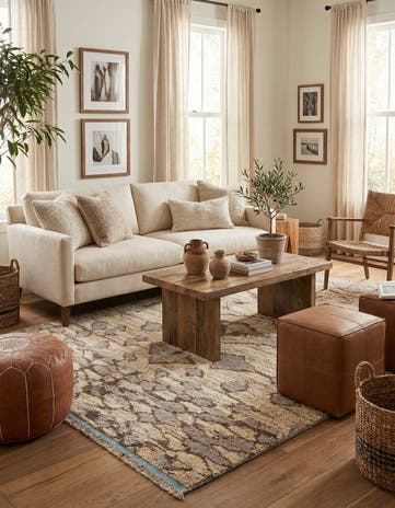 5' x 7' 1 Hand Knotted Moroccan Wool Rug