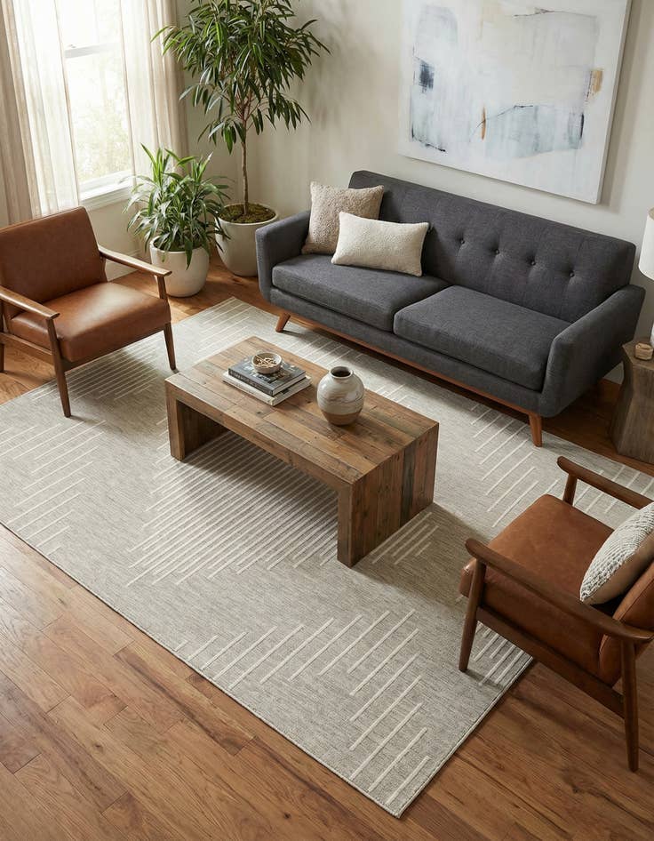 Detail image of  7' 10 x 11'  Washable Modern Indoor / Outdoor Rug