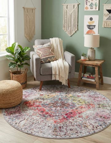 Washable Yara Round Rug