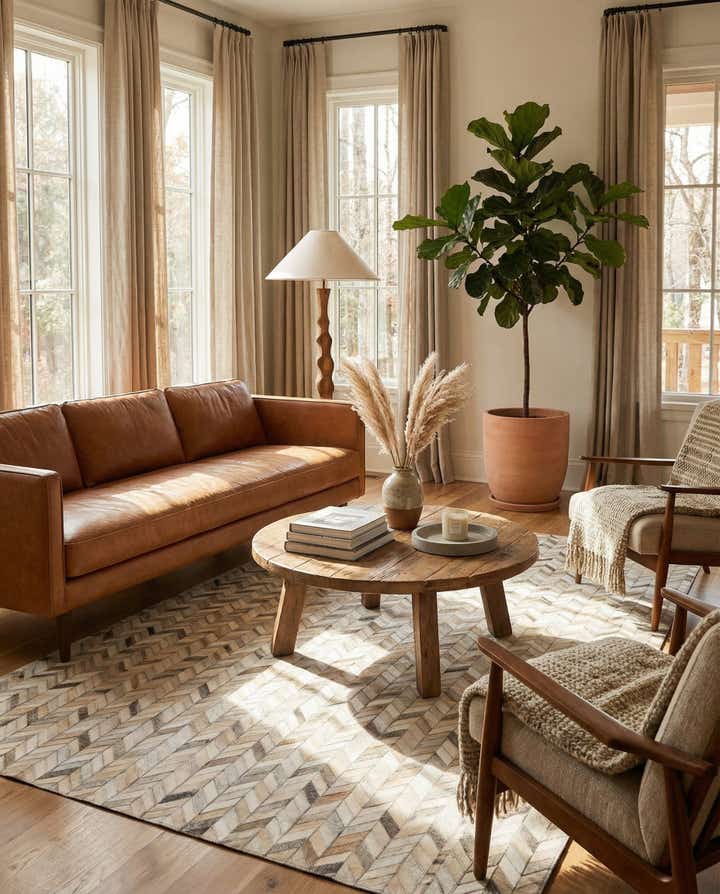 4' 8 x 6' 6 Cowhide Stocks Rug