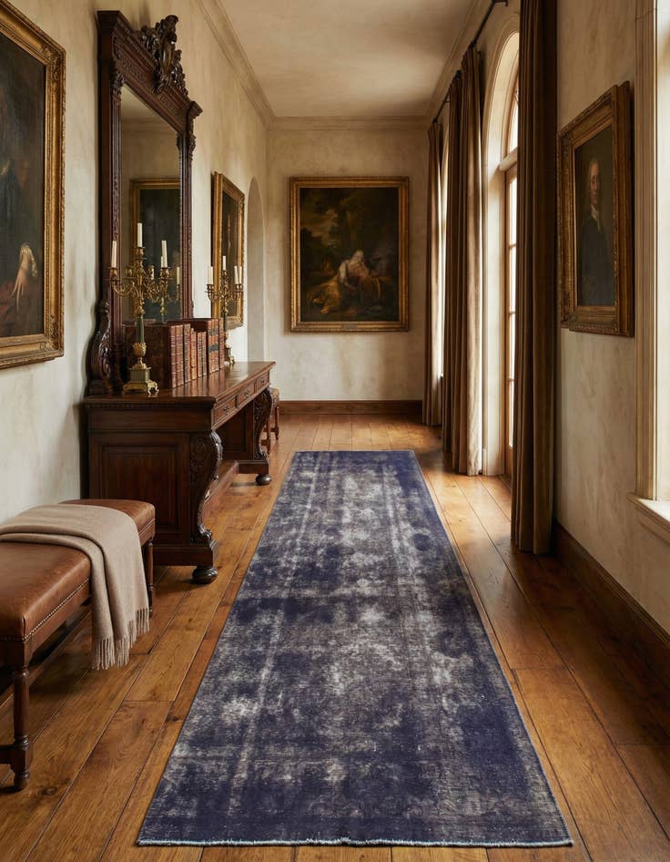 Detail image of 4' 6 x 11'  Hand Knotted Ultra Vintage Persian Wool Runner Rug