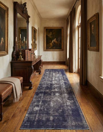 4' 6 x 11' Hand Knotted Ultra Vintage Persian Wool Runner Rug