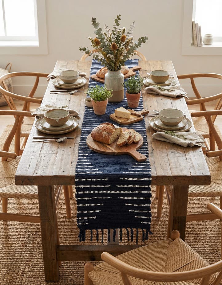 1' 2 x 10' Hand Woven Chindi Cotton Table Run...