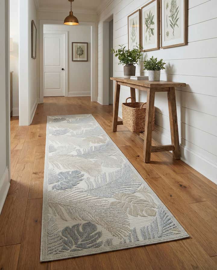 2' 7 x 12' Easy-Clean Botanical Indoor / Outdoor Runner Rug