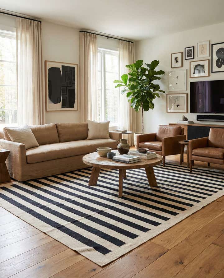 8' 4 x 9' 8 Hand Woven Kilim Modern Wool Rug