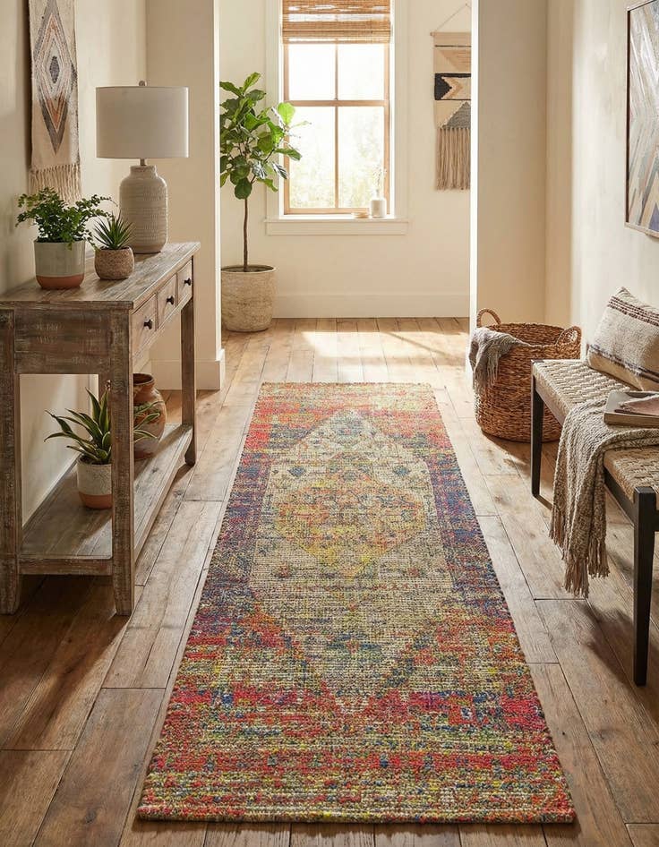 Detail image of 2' 2 x 8'  Hand Woven Chenille Jute Runner Rug