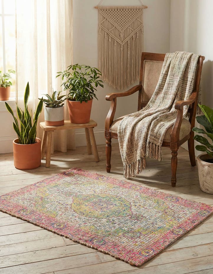 2' x 3' 1 Hand Woven Chenille Jute Rug