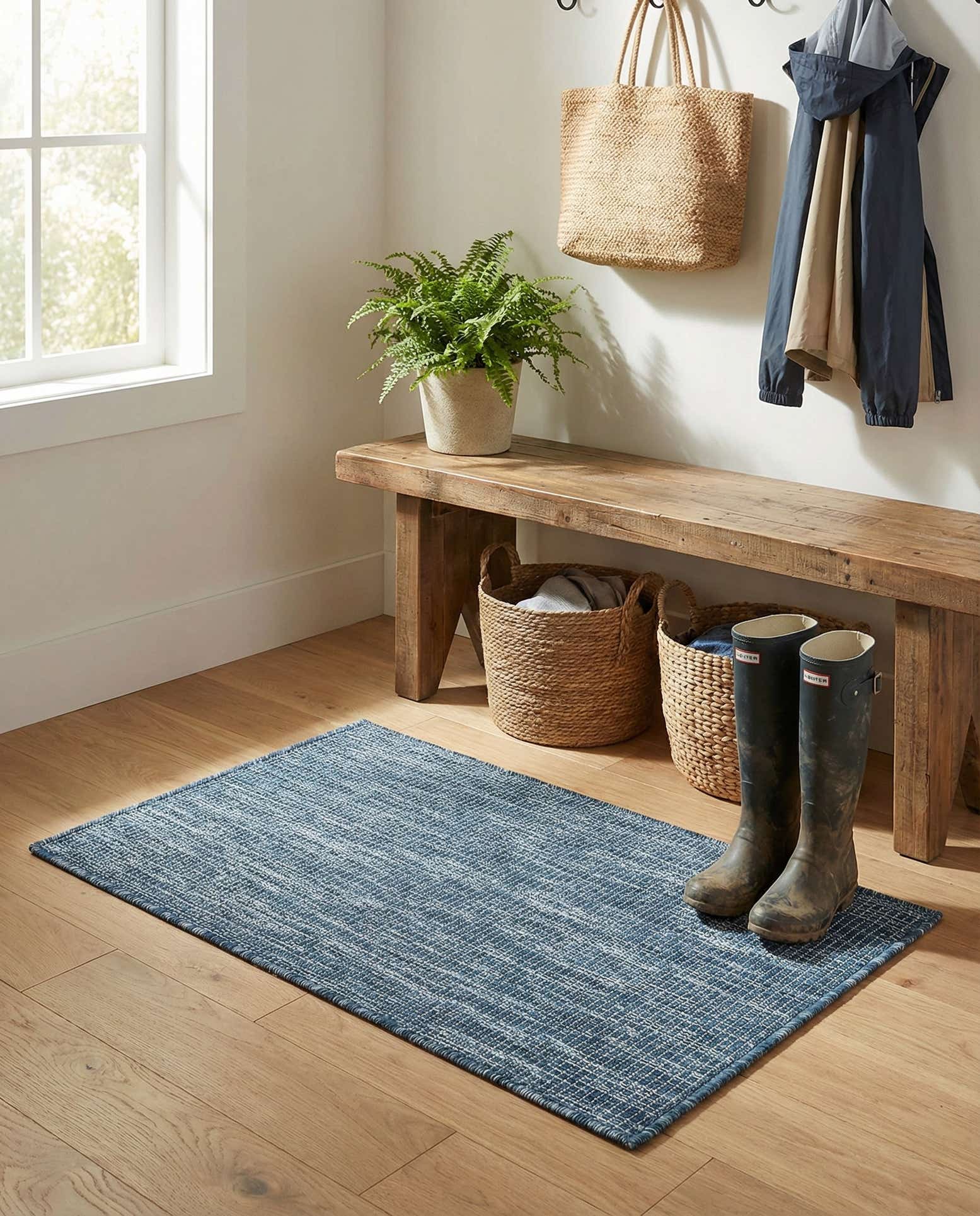 2' x 3' Easy-Clean Solid Indoor / Outdoor Rug