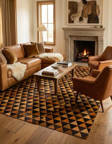 5' 3 x 8' 1 Cowhide - Patchwork Rug