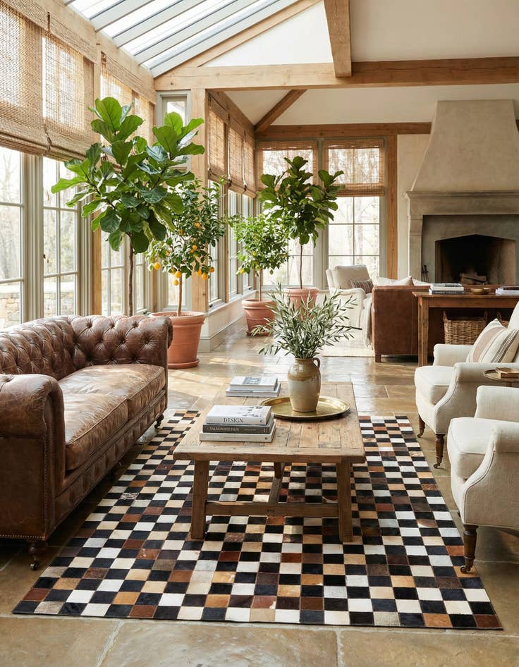 Detail image of  5' x 8' Cowhide Leather Rug