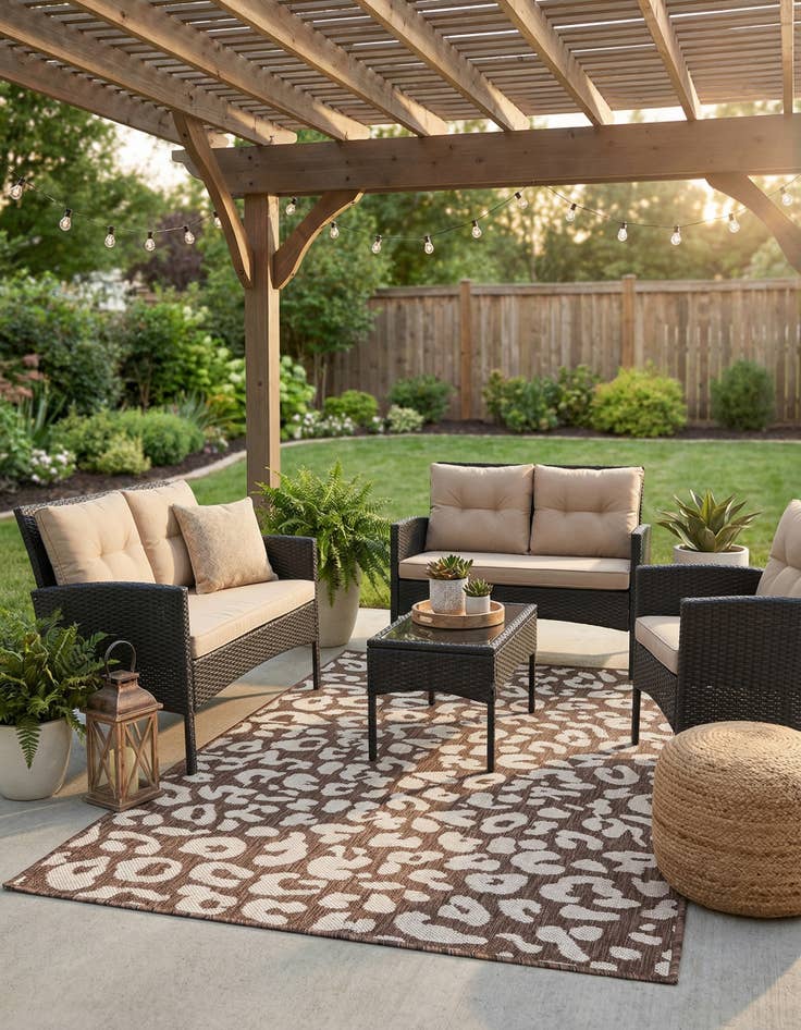 Detail image of 3' x 5' 3  Washable Safari Indoor / Outdoor Rug