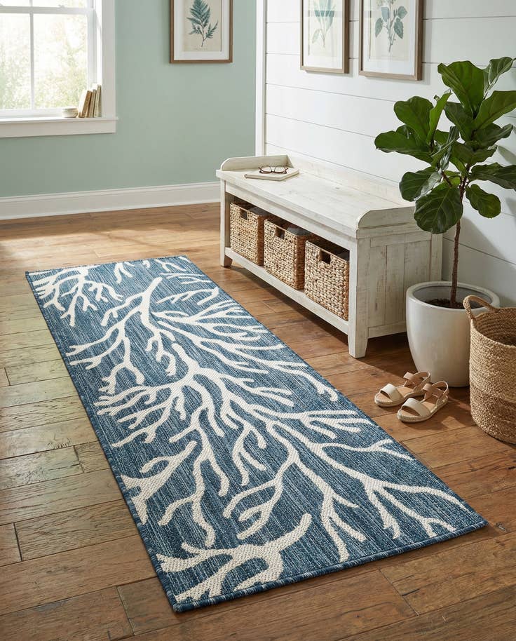 Detail image of 2' x 5' 3 Easy-Clean Coastal Indoor / Outdoor Runner Rug