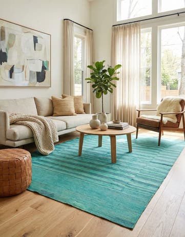 5' 7 x 7' 6 Hand Woven Kilim Modern Wool Rug