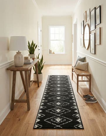 Black Oslo Runner Rug
