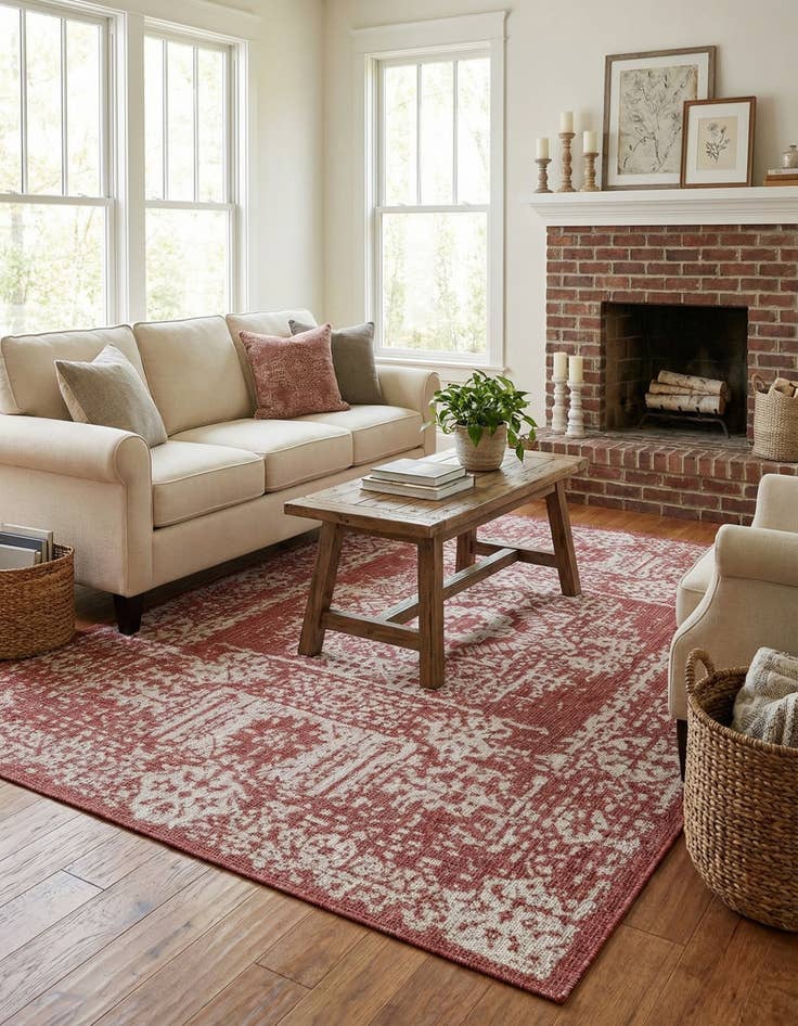 Detail image of  4' x 6'  Washable Traditional Indoor / Outdoor Rug