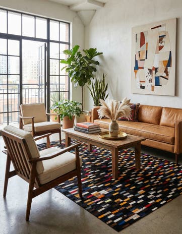 5' 2 x 7' 11 Cowhide - Patchwork Rug