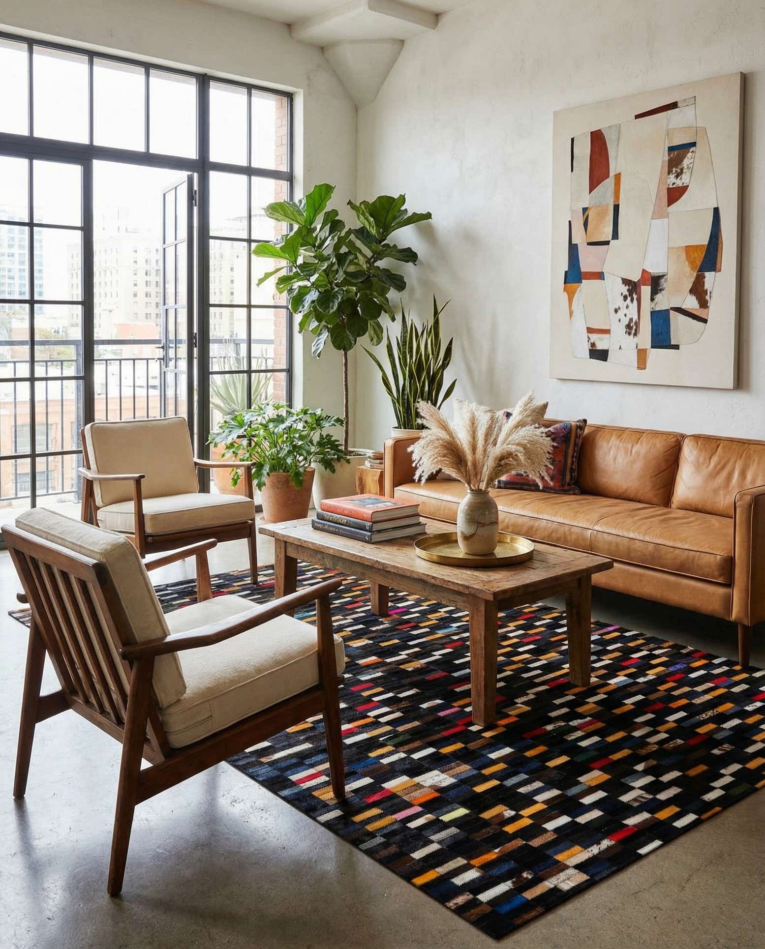5' 2 x 7' 11 Cowhide - Patchwork Rug