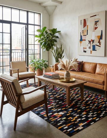 5' 2 x 7' 11 Cowhide - Patchwork Rug