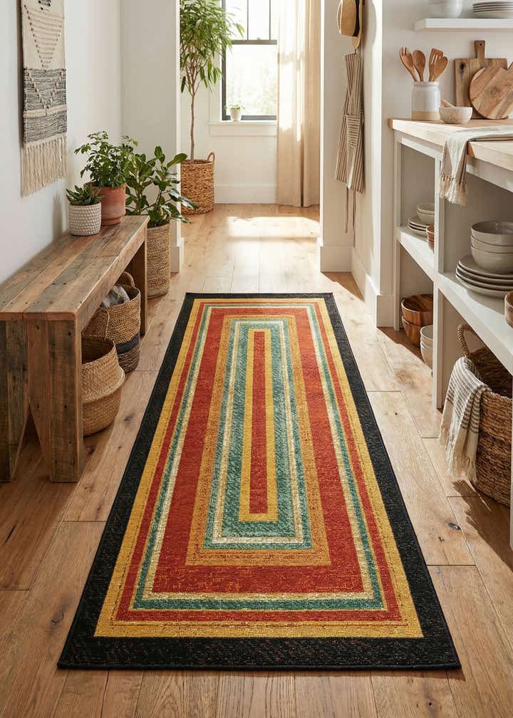 2' x 6' Easy-Clean Modern Indoor / Outdoor Runner Rug