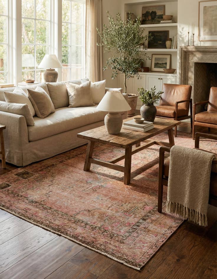 Detail image of  5' 5 x 9' 7  Hand Knotted Ultra Vintage Persian Wool Rug