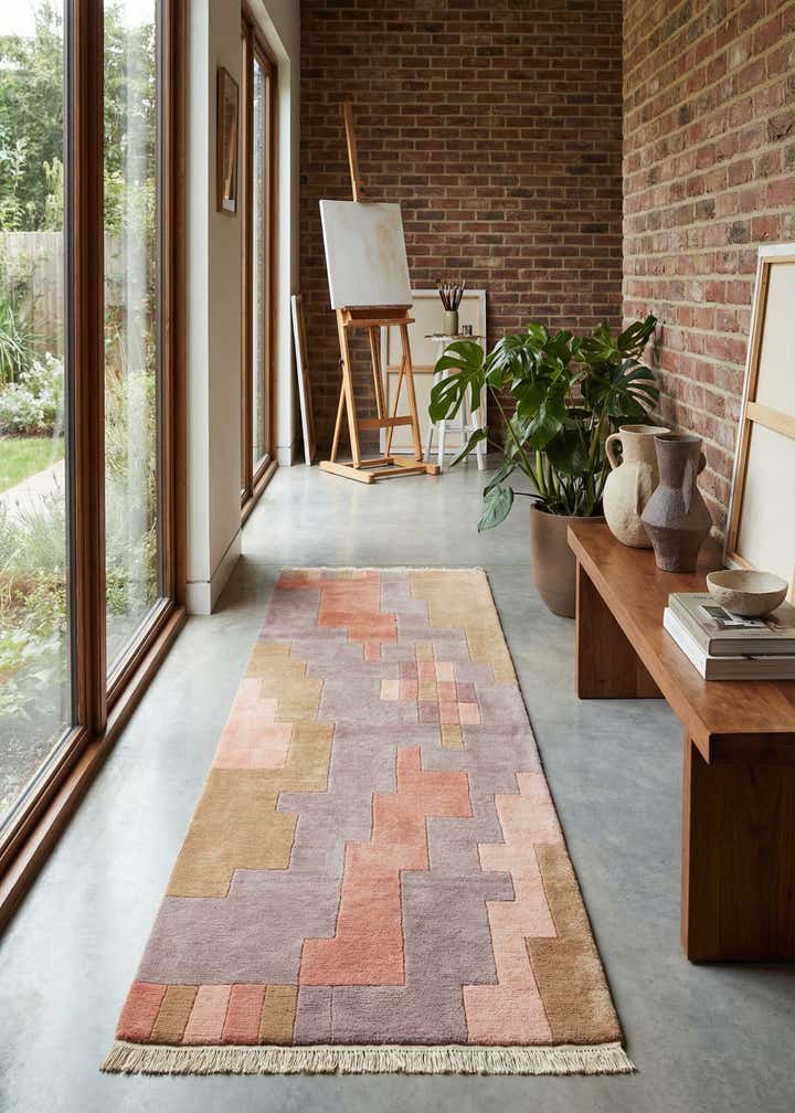 3' 1 x 9' 9 Hand Knotted Tibet Wool Runner Rug