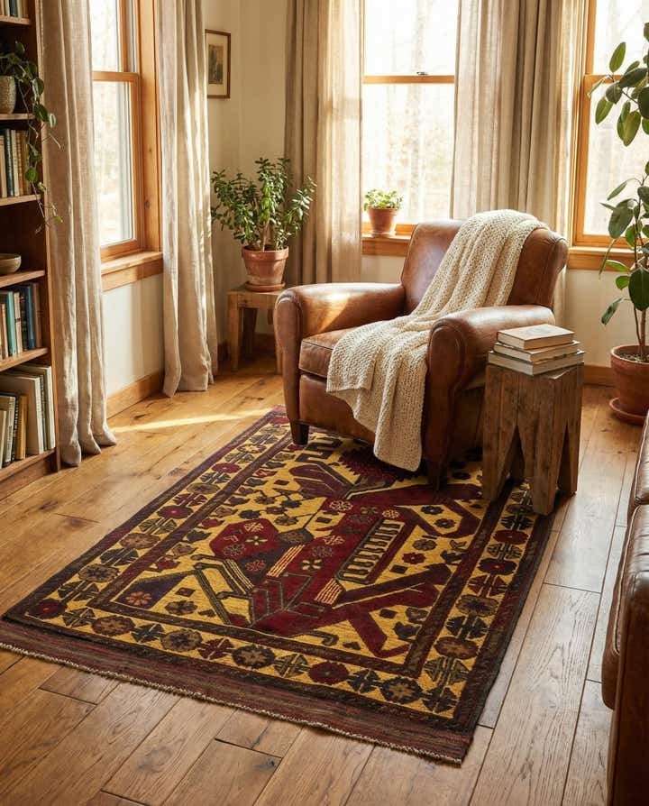 3' x 5' Hand Knotted Sumak Wool Rug