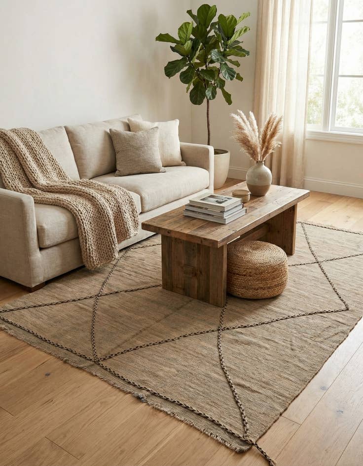 Detail image of 5' x 7' 8  Hand Knotted Moroccan Wool Rug