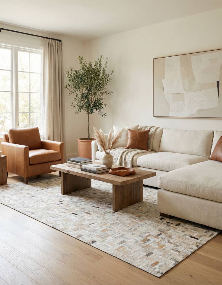 Detail image of 5' x 8' 2 Cowhide Stocks Rug