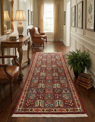 2' 6 x 6' 8 Hand Knotted Qom Persian Runner Rug