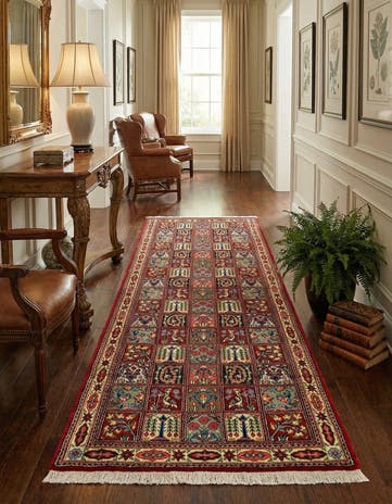 2' 6 x 6' 8 Hand Knotted Qom Persian Runner Rug