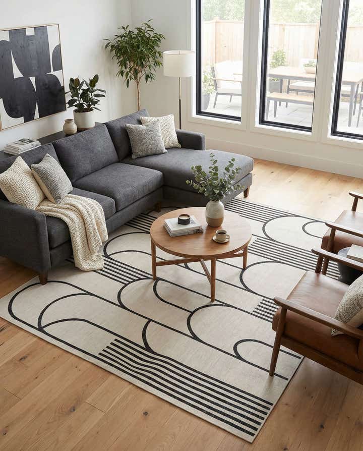 7' 10 x 10' Easy-Clean Modern Indoor / Outdoor Rug