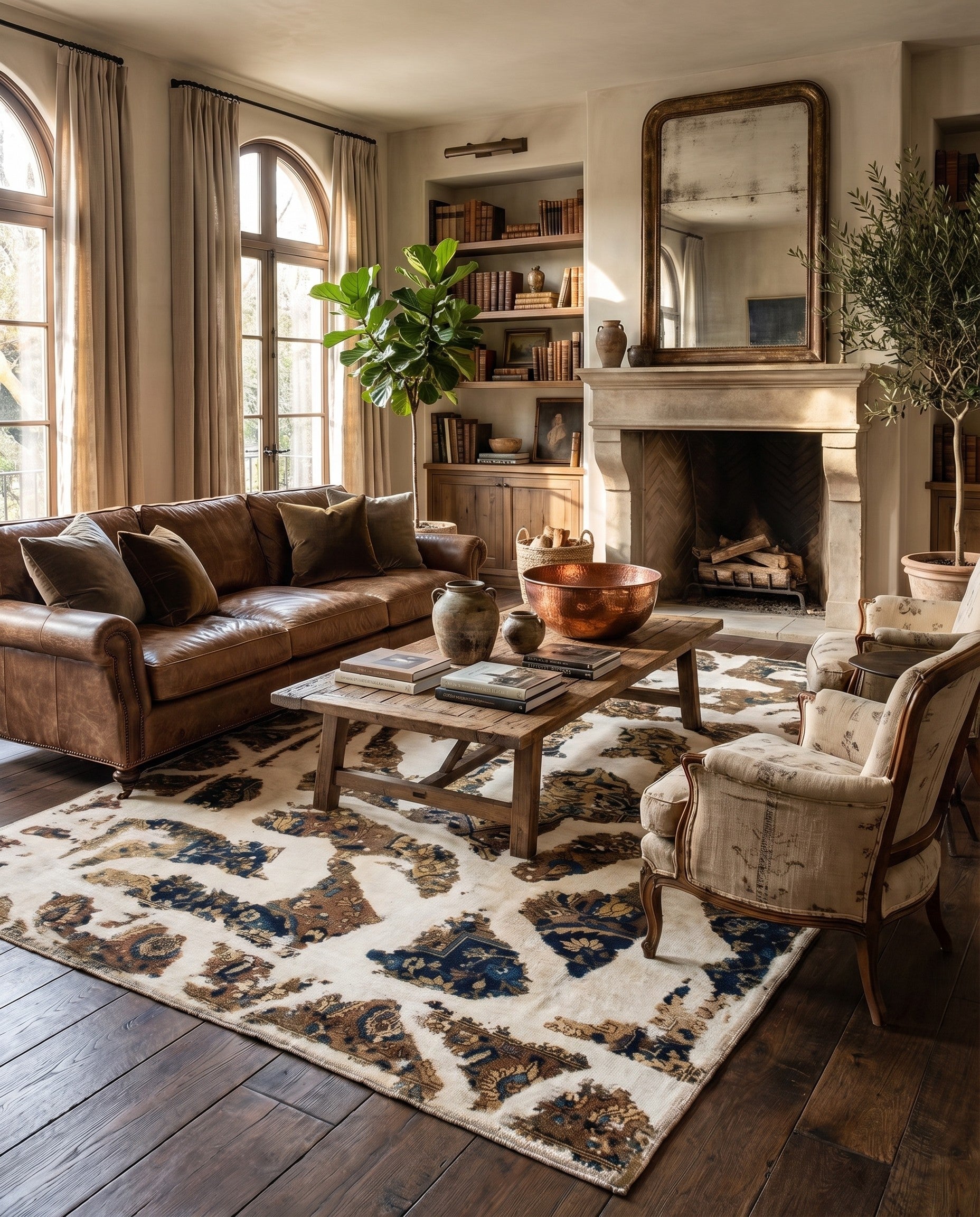 5' 9 x 9' Hand Knotted Ultra Vintage Persian Wool Rug