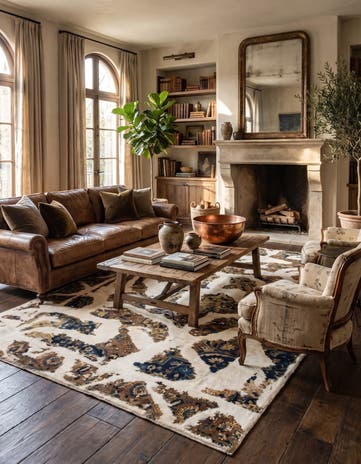 5' 9 x 9' Hand Knotted Ultra Vintage Persian Wool Rug