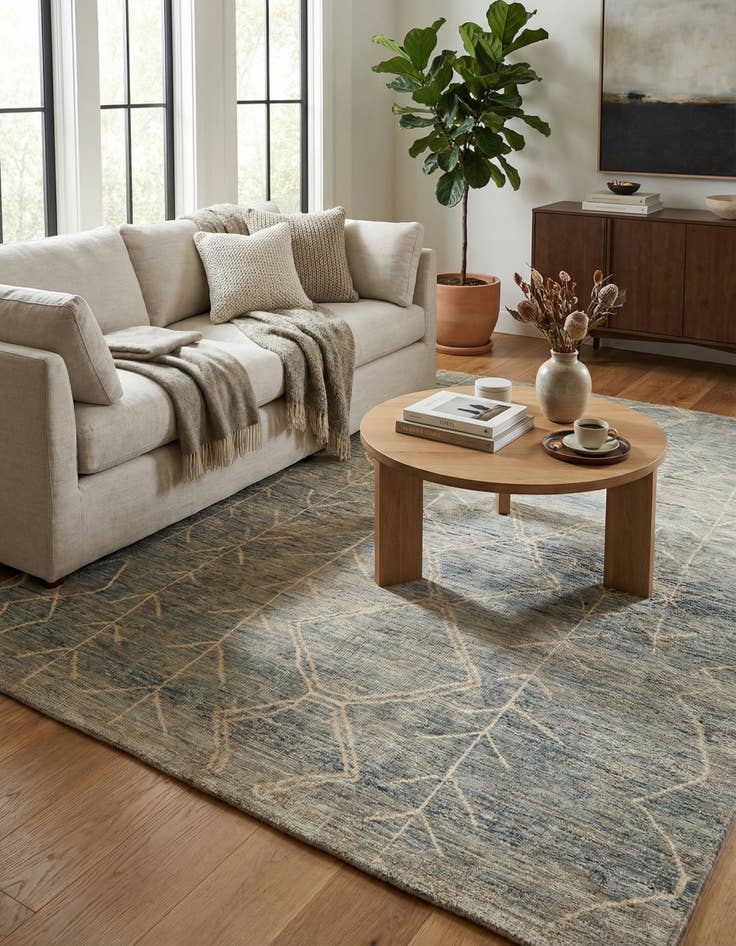 Detail image of 6' 7 x 10' 3  Hand Knotted Darya Wool Rug