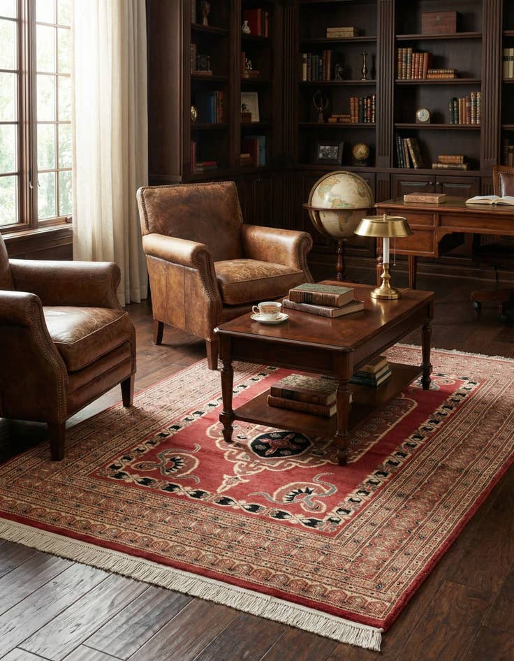 Detail image of  4' 2 x 6' 1  Hand Knotted Bokhara Oriental Rug