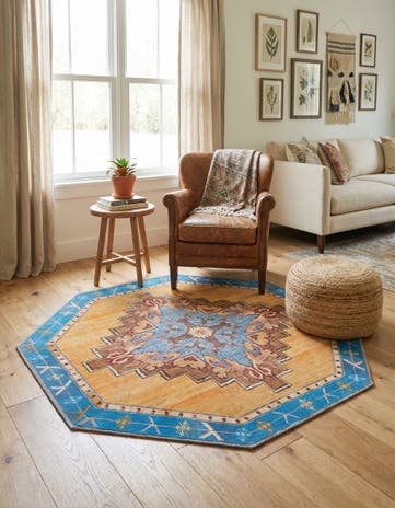 5' x 5' Washable Timeless Octagon Rug