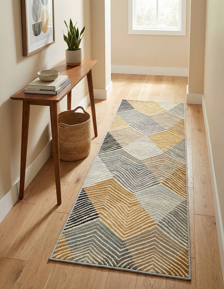 Detail image of 2' x 5'  Washable Modern Indoor / Outdoor Runner Rug