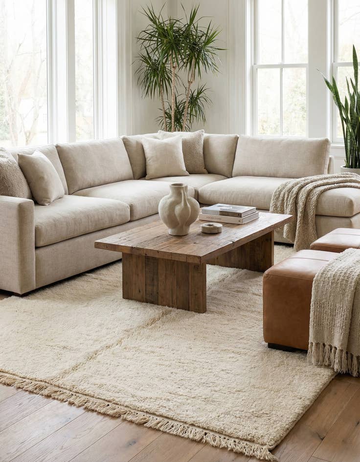 Detail image of 6' 4 x 10' 4  Hand Knotted Moroccan Wool Rug