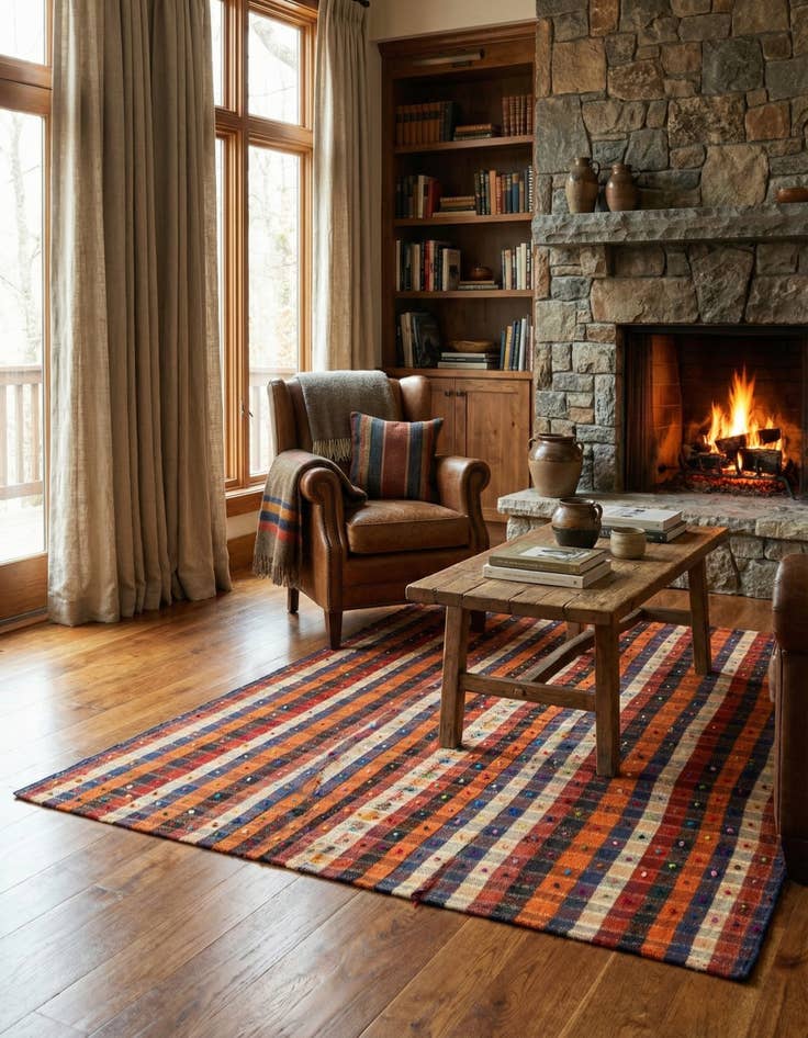 Detail image of 4' 11 x 6' 6 Jajim Rug