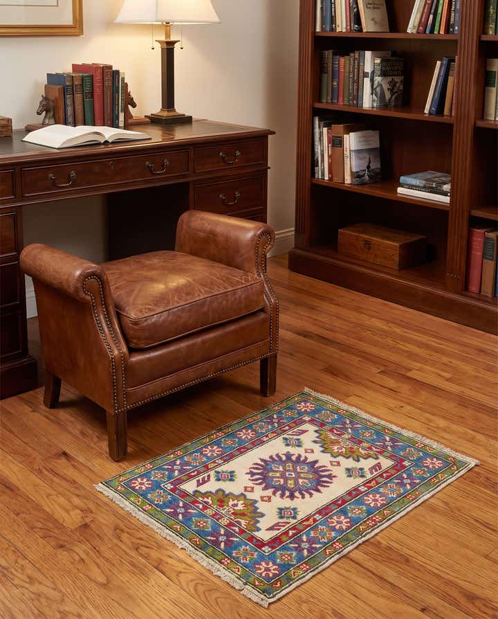 65cm x 85cm Handgeknüpft Kazak Teppich