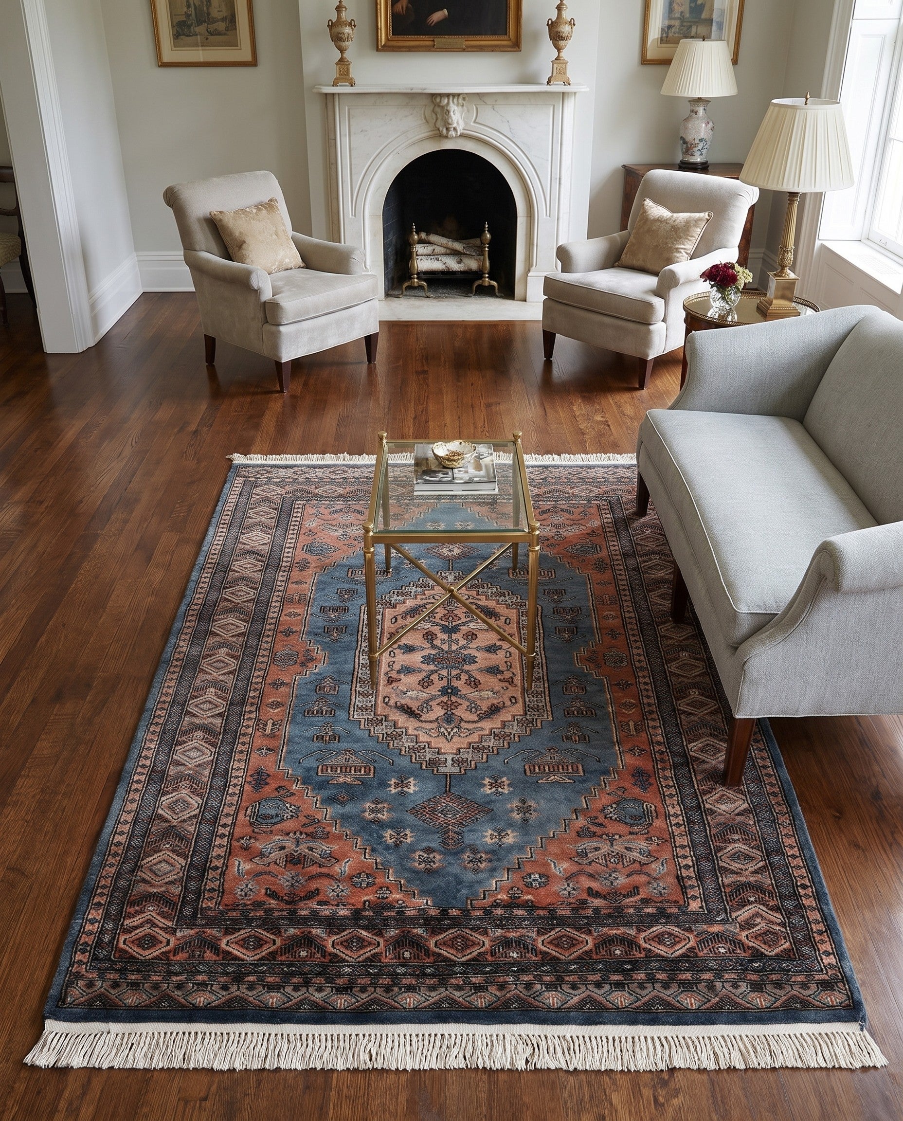 4' 2 x 5' 8 Hand Knotted Lahour Oriental Wool Rug