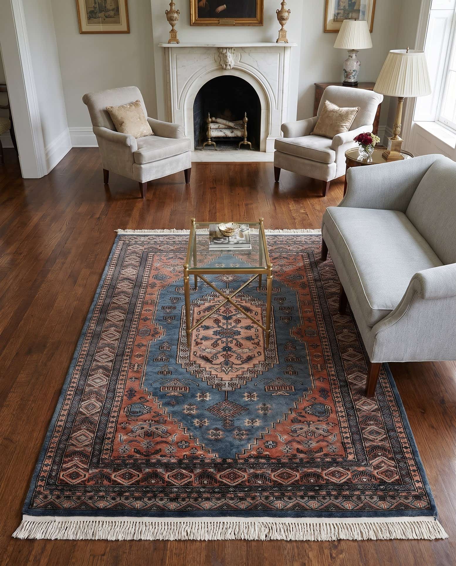 125cm x 175cm anudado a mano Lahour Alfombra Oriental Lana