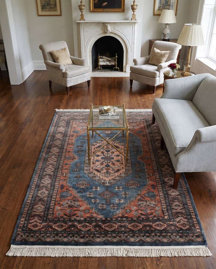 125cm x 175cm anudado a mano Lahour Alfombra Oriental Lana