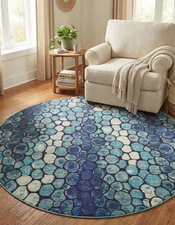 8' x 8' Washable Hyacinth Round Rug