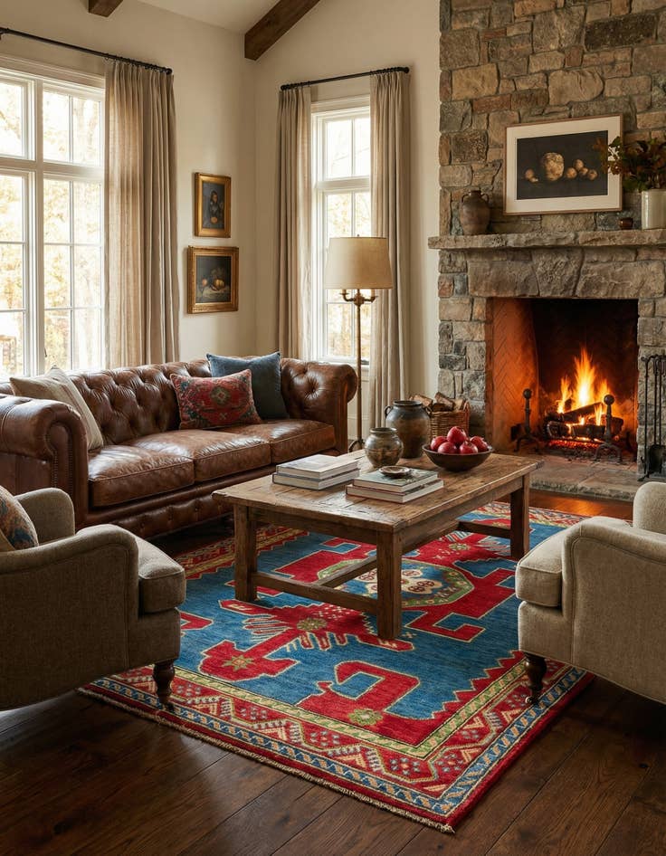 Detail image of 5' x 7'  Hand Knotted Kazak Rug