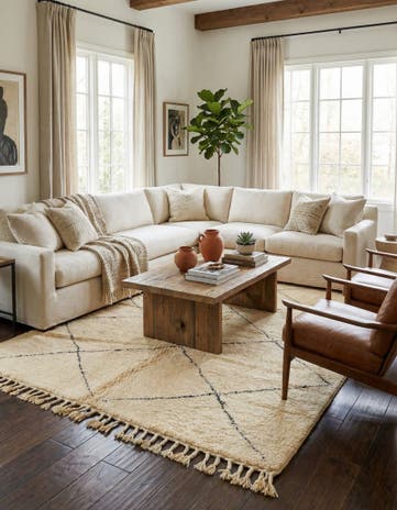 6' 9 x 9' 10 Hand Knotted Moroccan Wool Rug
