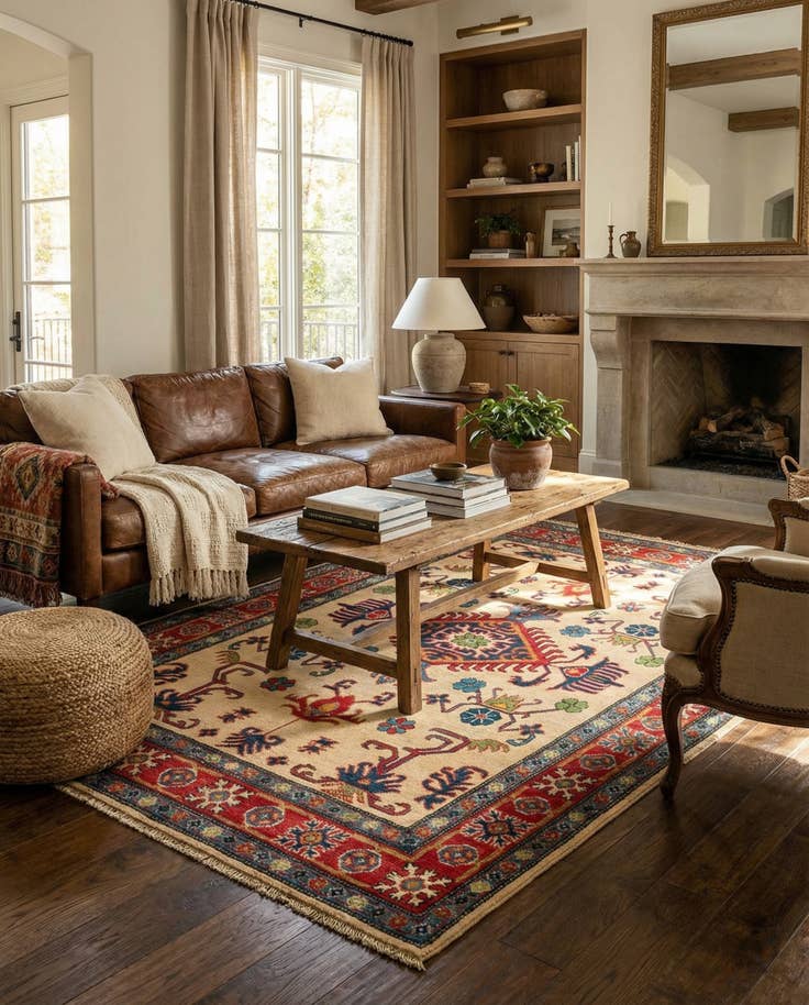 Detail image of 4' x 6' Hand Knotted Kazak Rug