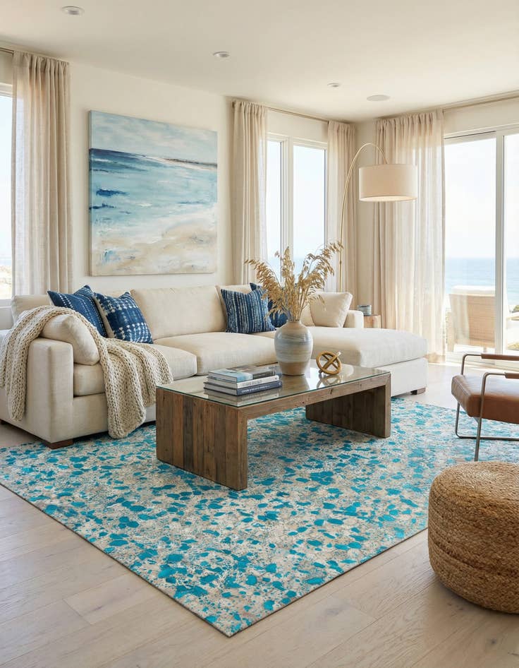 Detail image of 5' x 7' 11 Cowhide Stocks Rug