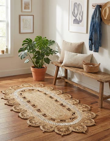 3' 1 x 5' 1 Handmade Braided Jute Oval Rug